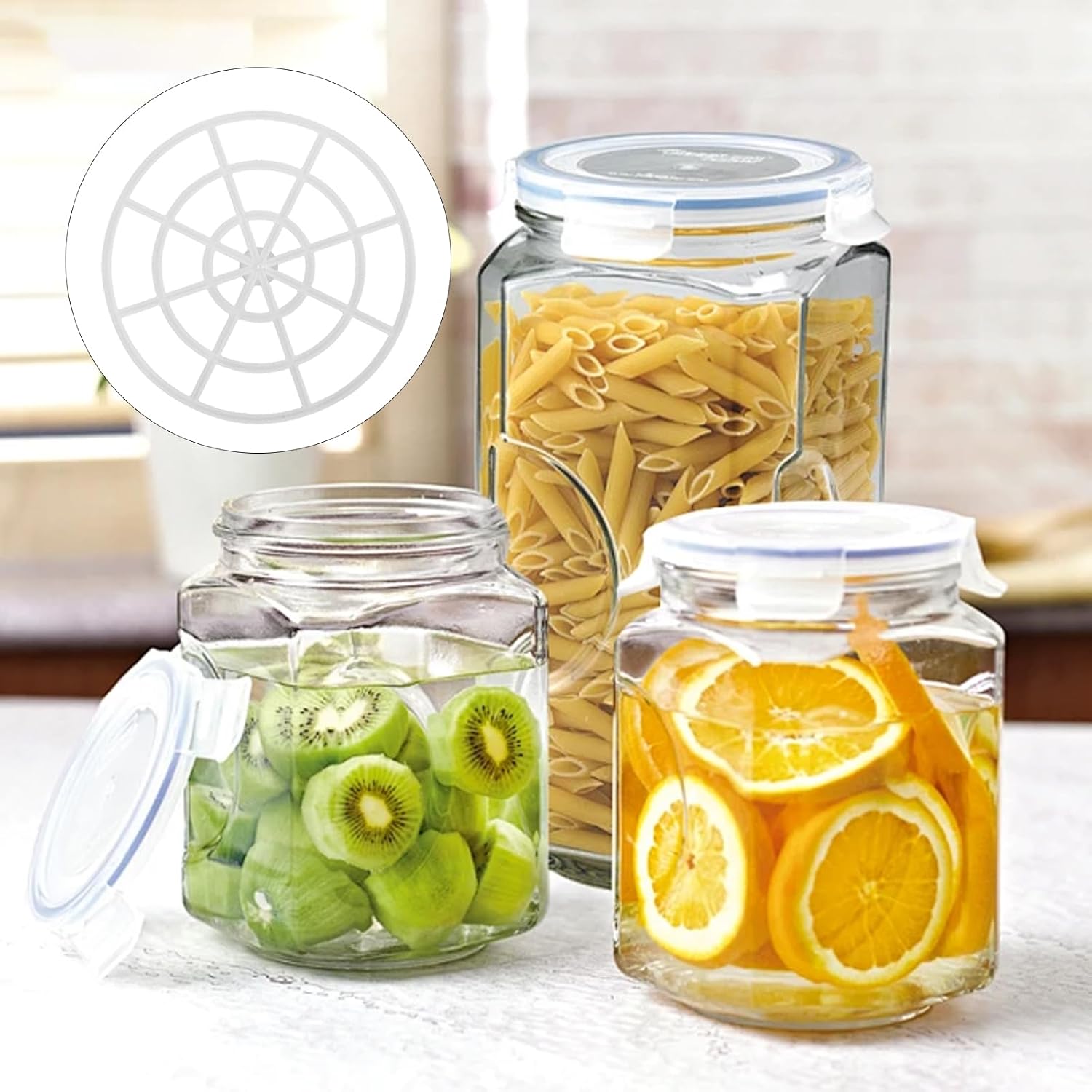 5pcs Fermenting Jar Mesh Presser, Wide Pickle Can Press Mesh Plate