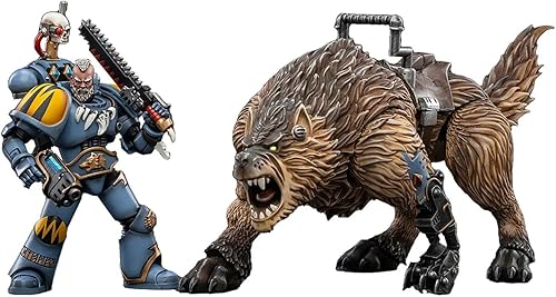 Miniatura 4 de BLOOMAGE JOYTOY (BEIJING) TECH Warhammer 40K: Space Wolves Thunderwolf Cavalry Biane Figura de acción a escala 1:18, multicolor