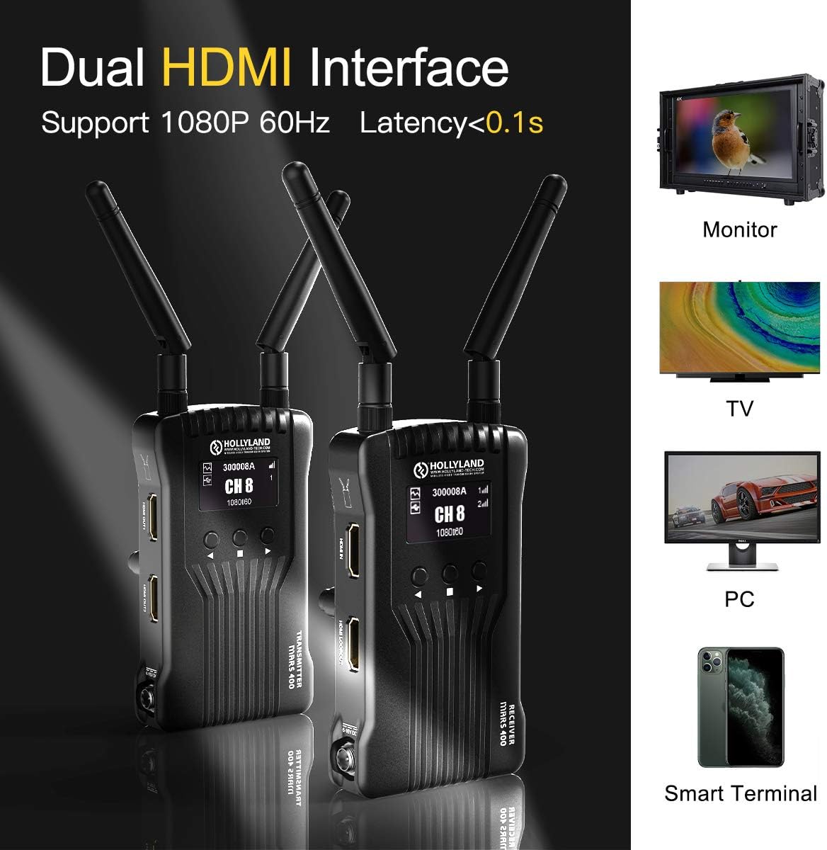 Crаzу Dеаlѕ Hollyland Mars 400 1080P Wireless Dual HDMI Video Transmission System, 400ft iOS & Android App Monitoring with 3 Scene Modes, OLED Display for Vlog, Live Streaming, Multi-Camera Production Blасk Frіdау Clеаrаnсе Hollyland Mars 400 1080P Wireless Dual HDMI Video Transmission System, 400ft iOS & Android App Monitoring with 3 Scene Modes, OLED Display for Vlog, Live Streaming, Multi-Camera Production