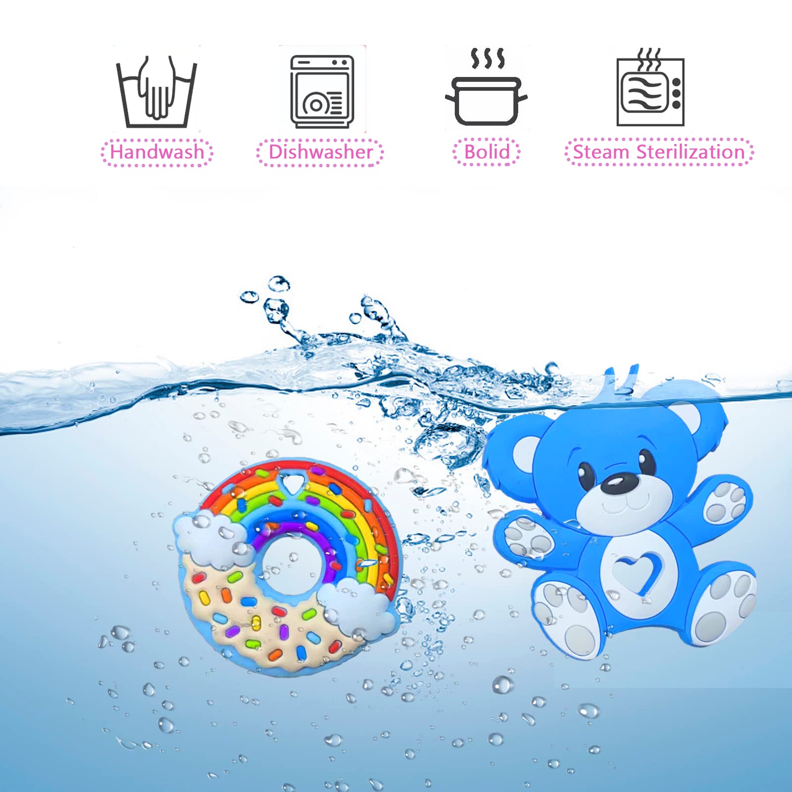 Lot De 6 Colliers Sensoriels à Mâcher CLDY Pour Autisme TDAH - Jouets Silicone Alimentaire Sans BPA