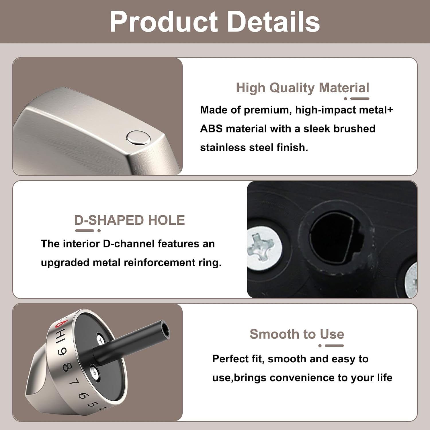 WB03K10265 Gas Range Burner Control Knobs Compatible with GE Stove Oven