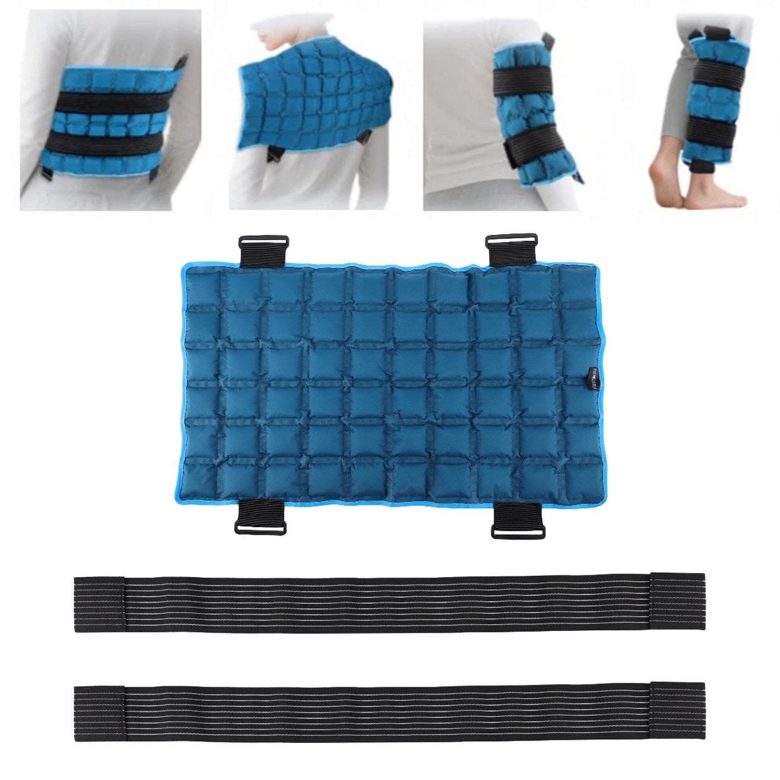 perfk Bolsa de hielo portátil multiusos reutilizable con correas para compresas frías y calientes, ideales para, ejercitar tobillos, espalda y