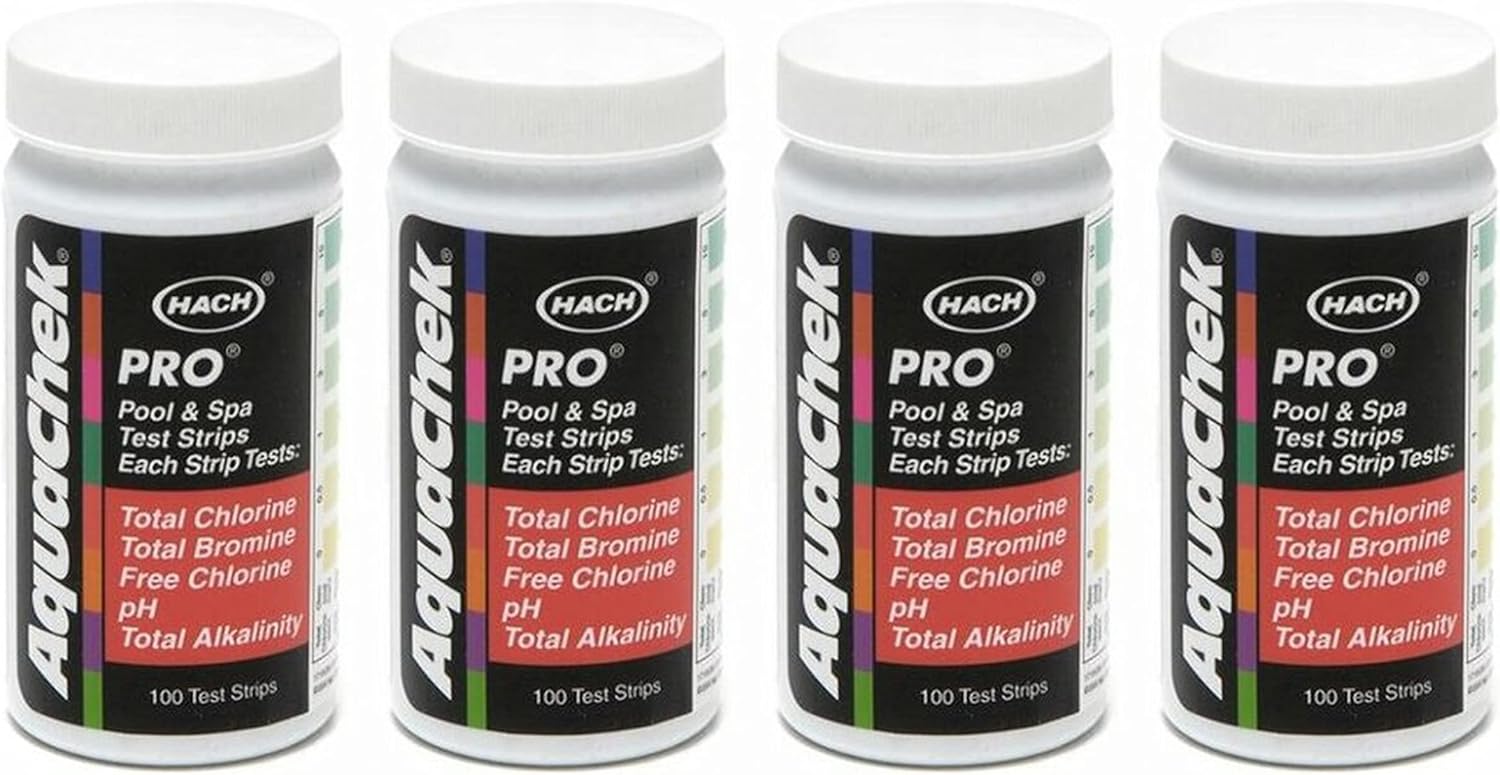 AquaChek 511710-04 Pro 5-in-1 Swimming Pool Test Strips, 4-Pack