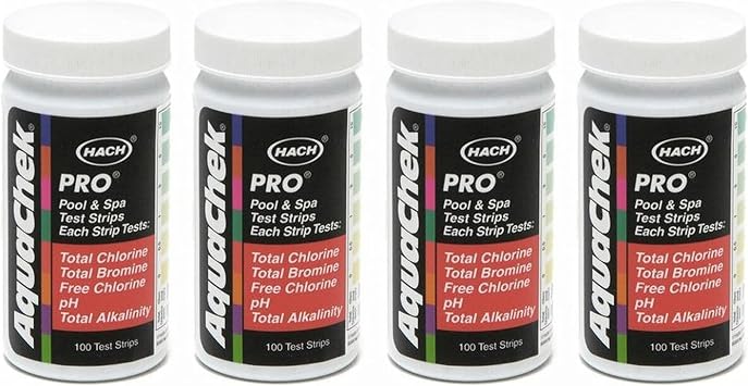AquaChek 511710-04 Pro 5-in-1 شرائط اختبار حمام السباحة ، 4-Pack