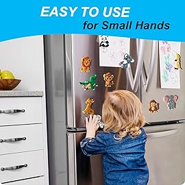 Fridge Magnets for Toddlers Wild Animal - Refrigerator Magnets for Kids - Large Cute Soft Full Back Magnetic Animals for Fridge - Toddler Magnets for Refrigerator - Rubber Big Size Kid Magnet Toys