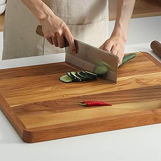 YXX Deska do krojenia na blat drewno z brzegiem wargi, kuchnia dwustronna deska do krojenia duża do ciasta, kurczaka, mięsa, sera i warzyw (rozmiar: 55 × 45 × 1,8 cm/21,6 × 17,7 × 0,7 cala)