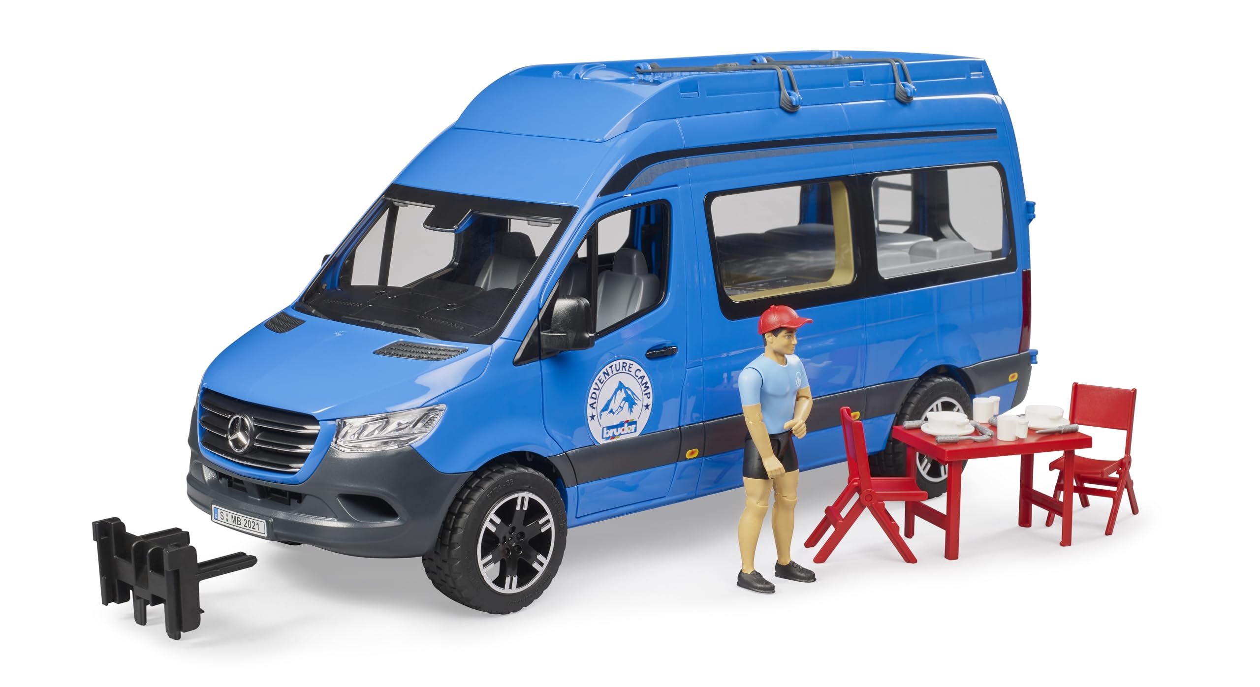 Bruder 02684 MB Sprinter Camper with Driver and Accessories, Blue