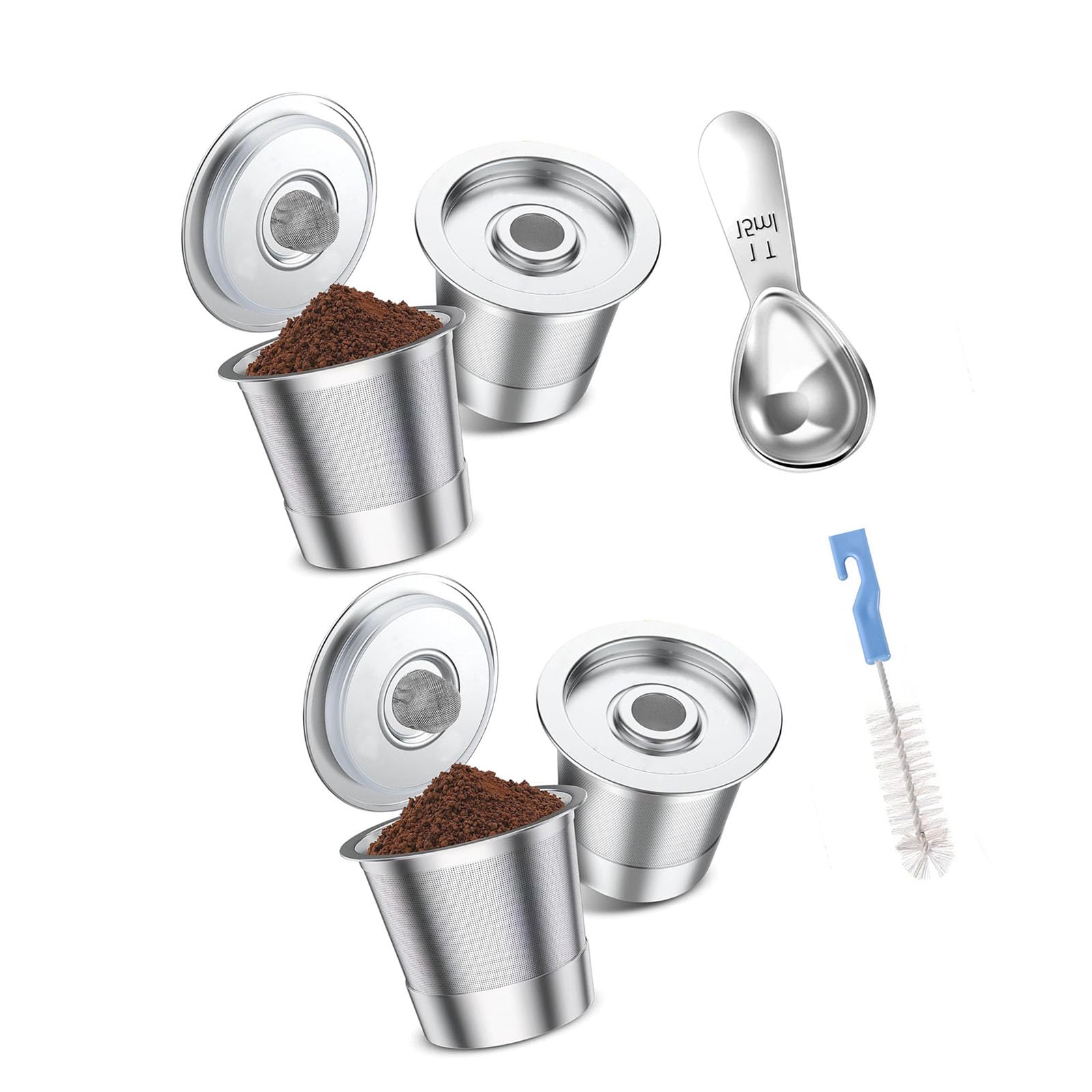 Aqvjd Strong Metal Coffee Strainer with Tools for Rich Taste and Easy Care Permanent Coffee Medication