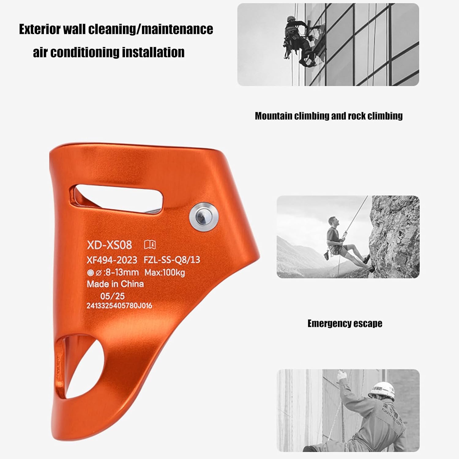 Chest Ascender Rope Clamp With Abdominal Risers Rock Climbing Fall For Vertical Rappelling & Caving Climbing Ascender Risers For Outdoor Activity