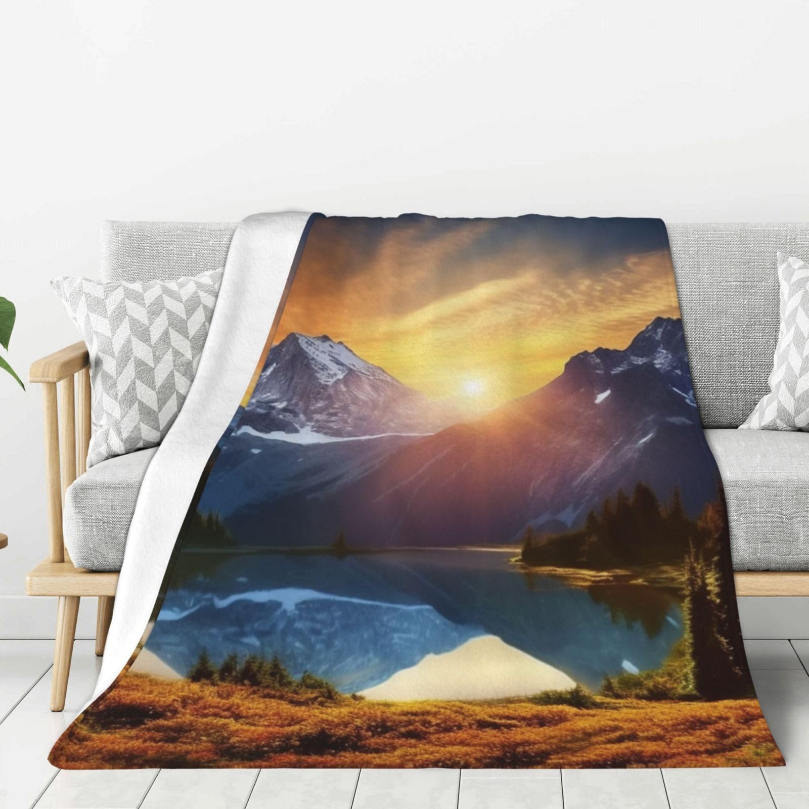 Couverture lever du soleil de montagne pour réchauffer vos nuits