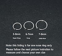 Vista 4 de Gold Silver Small thin nose ring hoop 20G 20 22 gauge stud nostril piercing jewelry for Women, 14k Gold filled or 925 sterling silver nose hoop