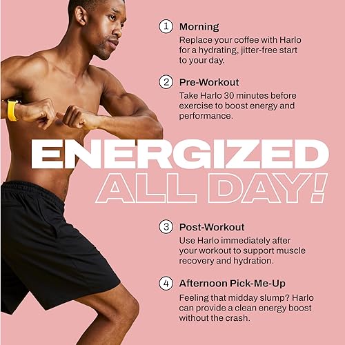 Miniatura 5 de Harlo - Mezcla de bebida con electrolitos de sal cítrica con colágeno bovino y creatina - Polvo de monohidrato de creatina - Polvo de bebida