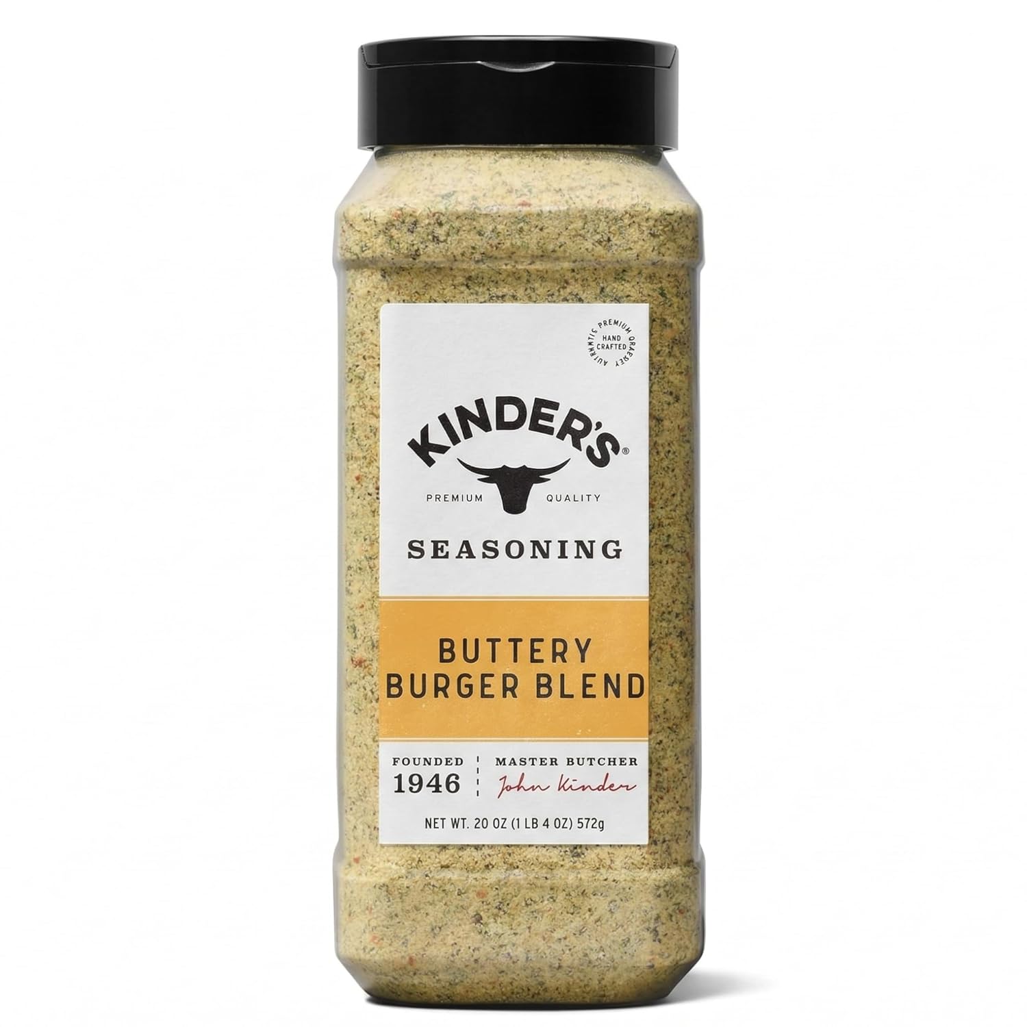 Buttery Burger Blend kinders Seasoning – 20 oz Bulk Shaker – Garlic Butter BBQ Rub with Sea Salt, Mushroom & Natural Flavors – MSG Free, No Artificial Flavors – All Purpose Grilling Seasoning for Burgers, Steaks & Veggies
