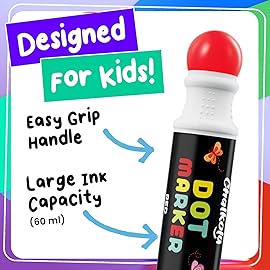 Chalkola 16 Washable Dot Markers for Toddlers | w/ 50 Page Coloring Activity Book Kit, Bingo Daubers | Preschool Paint Dot Art Set - Toddler Painting Craft and Art Supplies for Kids Ages 1, 2, 3, 4 5