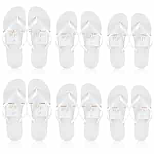 Lot De 24 Tongs Blanches Pour Mariage, Hôtel Ou Spa - 4 Tailles Avec Sacs De Rangement