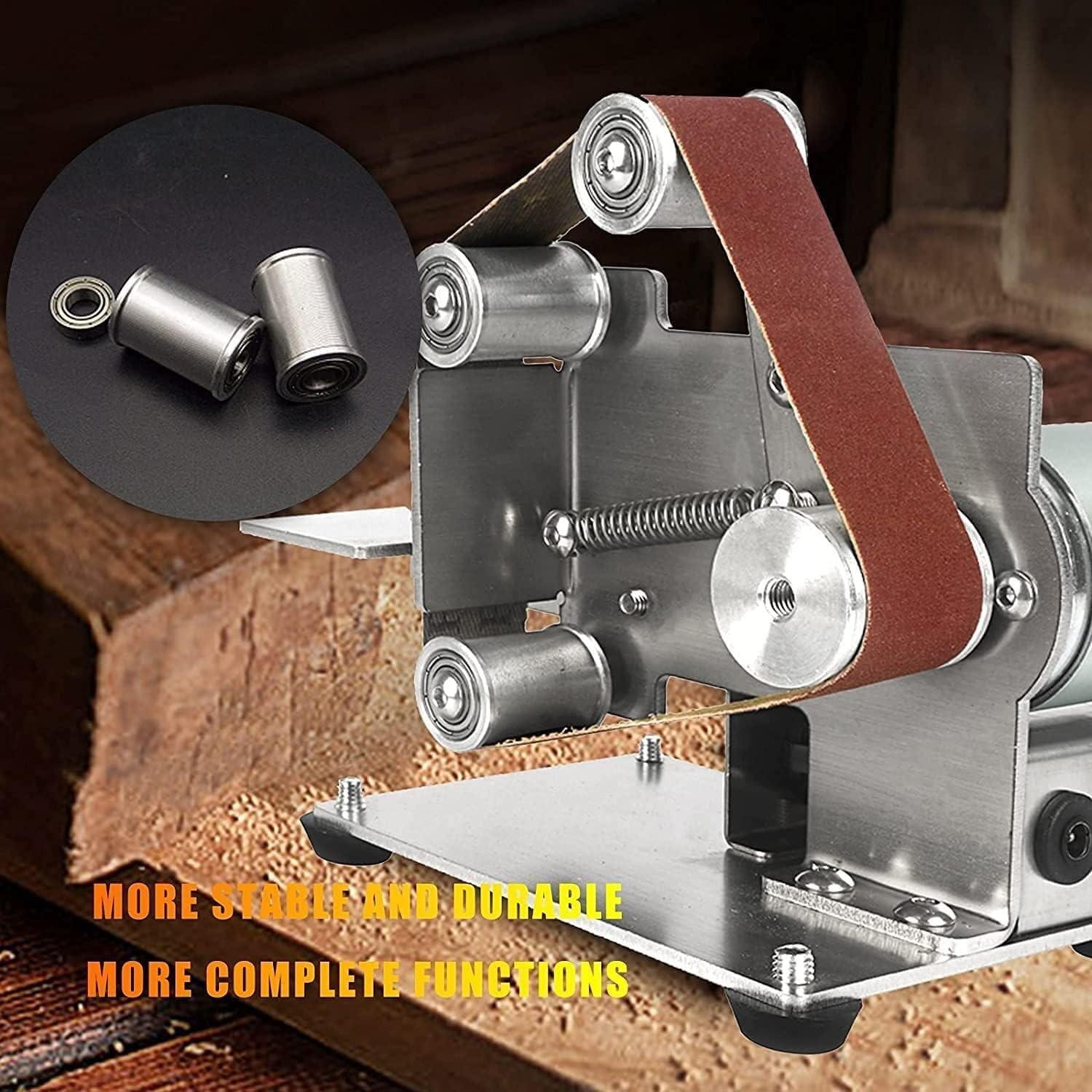 Electric Belt Sander,Belt Grinder Machine Kit w/96W Power Supply,for Woodworking Resin Table Grinder Bench Top Polishing Grinding Tool (15 Type)