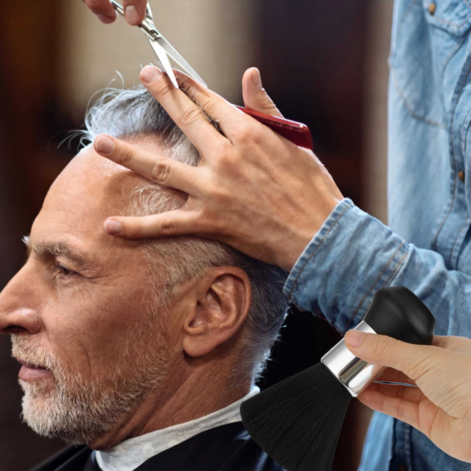 2 Stück Nackenpinsel Friseur Bürste Friseur Zubehör Nackenpinsel Barber Brush für Die Reinigung Gebrochener Haare am Hals Halsbürste Zubehör für Friseurladen Salon