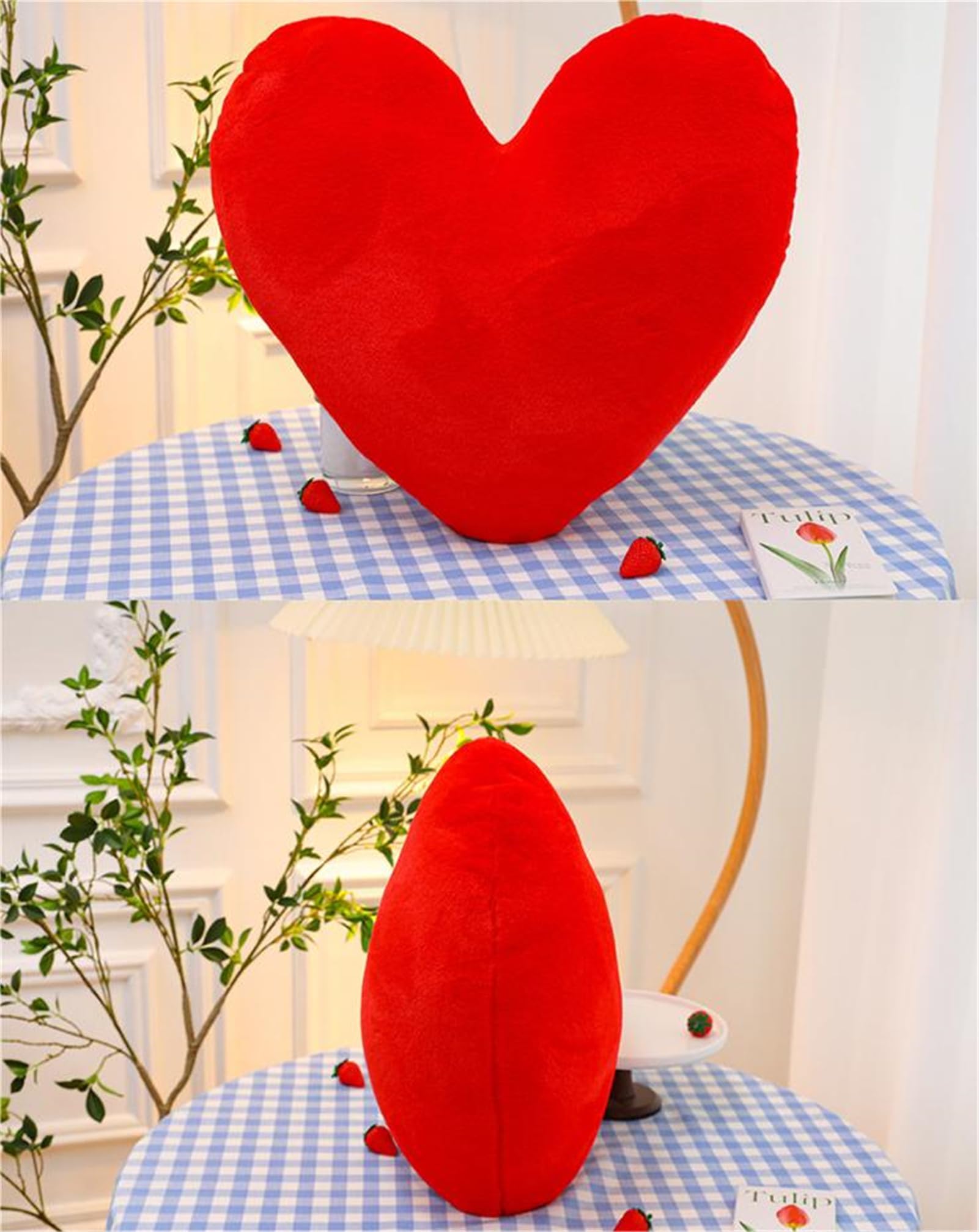 Cuscino a cuore, per cameretta dei bambini, a forma di cuore, per ragazze e ragazzi, decorazione per la camera da letto (cuore giallo, 50 cm)