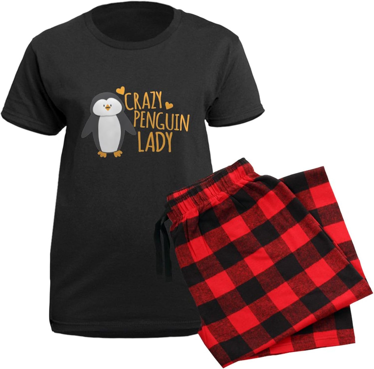 CafePress Crazy Penguin Lady Pajamas Womens Novelty PJ Sleepwear