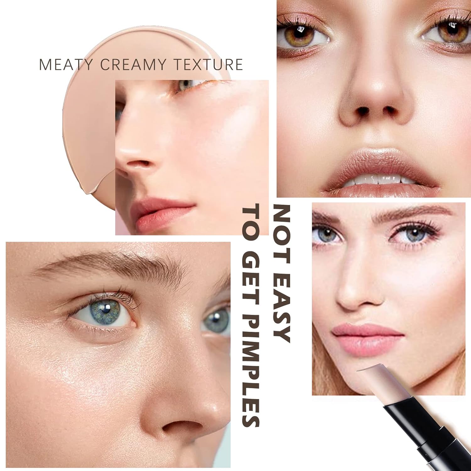 NewBang Moisturizing Solid Concealer Stick 4 Colors,Full Coverage Concealer Contour Highlighter Makeup Stick for Dark Circles&Imperfections : Everything Else