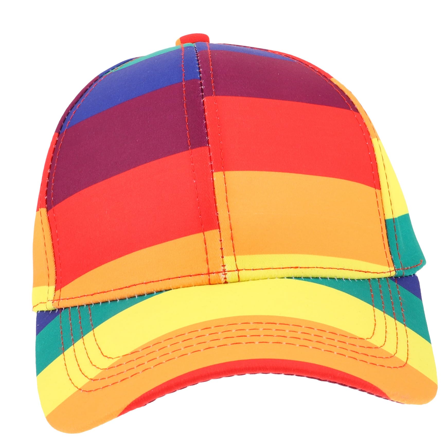 PRETYZOOM Adjustable Size Baseball Cap Stylish Rainbow Striped Hat Sun Protection for Both Genders