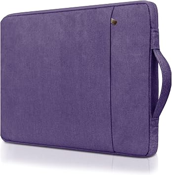 RAINYEAR 14 Inch Laptop Sleeve Polyester Bag with Front Pocket, Purple