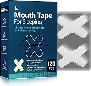 Mundpflaster Schlafen,120 Stück Mouth Tape for Sleeping, Anti Schnarch,Schnarchpflaster - gegen Schnarchen, Mundtapes zum schlafen,Mund Tape für weniger Schnarchen & besseren Schlaf durch Nasenatmung