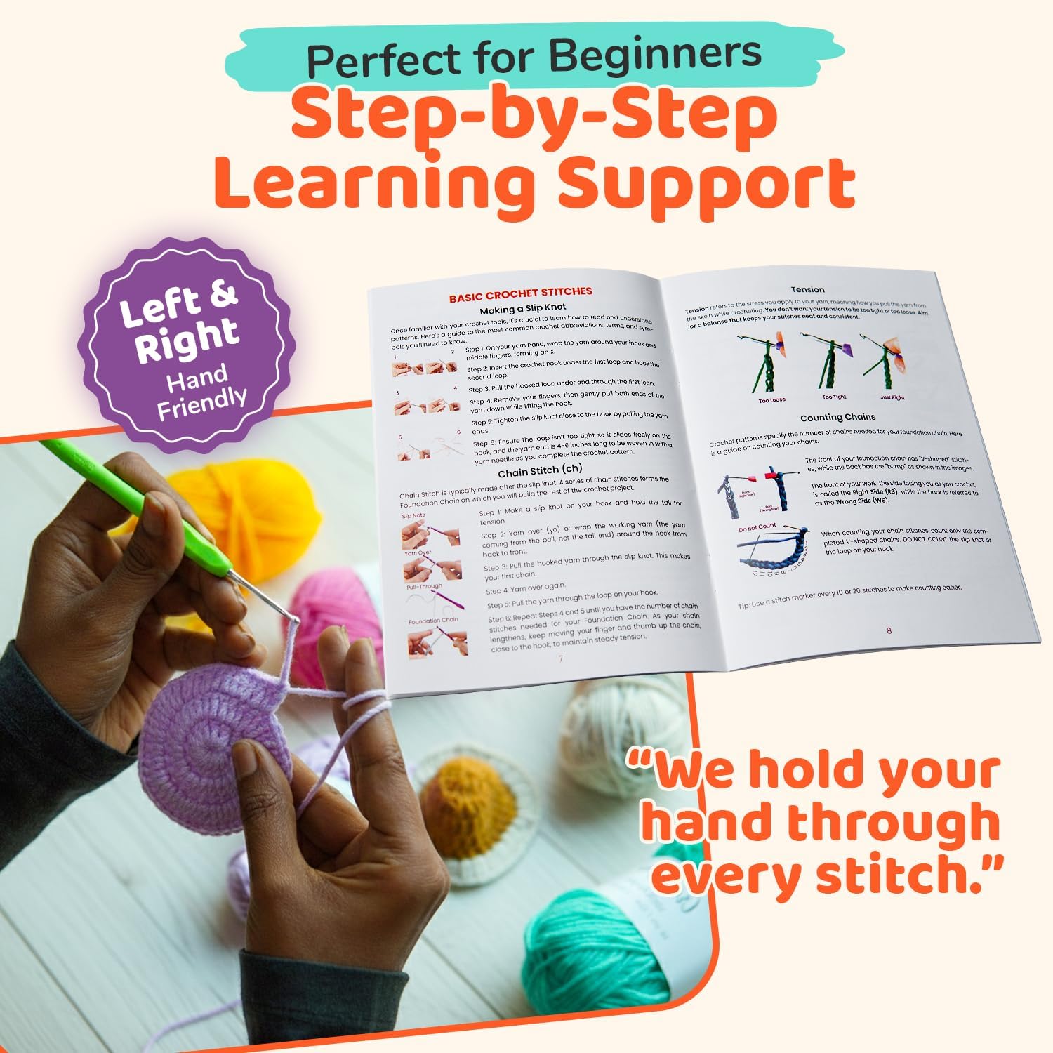 Crochet Kit for Beginners Adults & Kids | 69-Piece Complete Crochet Starter Kit 20 Yarn Colors 1120 Yards 9 Ergonomic Hooks | Learn to Crochet with Easy Step-by-Step Guide – Crocheting Supplies & Gift