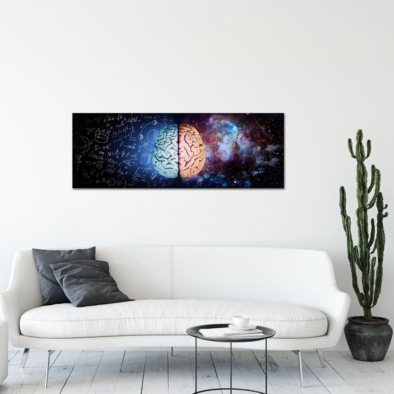 Conipit Brain Wall Art Inspirational Left and Right Brain Science Canvas Picture Painting Modern Abstract Motivational Humen Brain Artwork for Classroom Living Room Decor (XLarge)