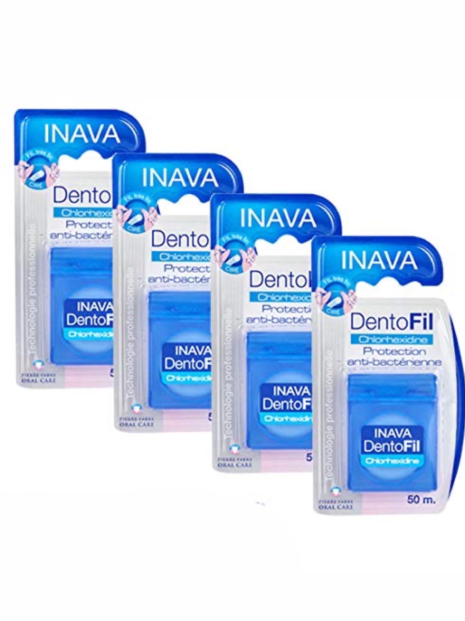 Inava Dentofil Chlorhexidine Floss 50 Metres Pack of 4