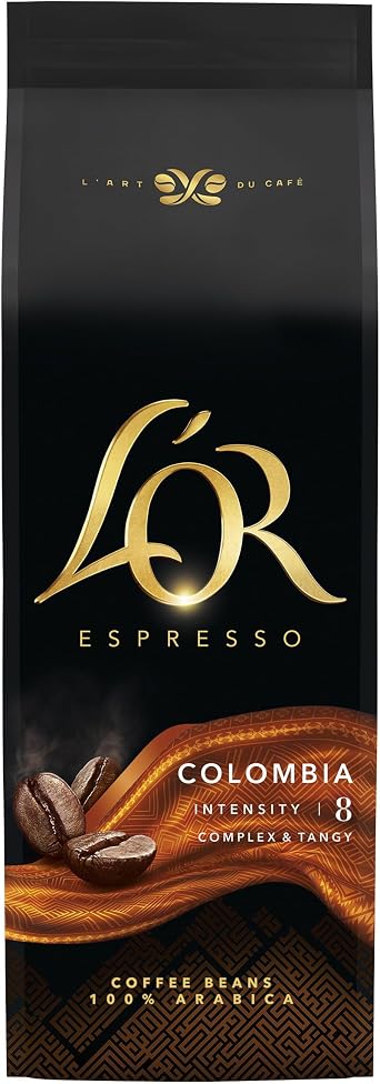 L'OR Espresso Colombia Çekirdek Kahve,%100 Arabica, Zengin Lezzet, Yoğunluk 8, 500 Gram