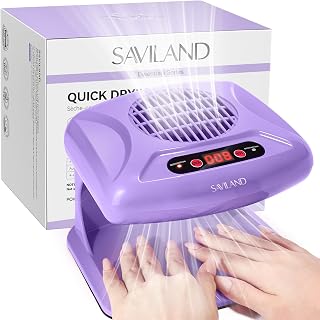 SAVILAND Nageltrockner für Normalen Nagellack mit Starker Luftströmung 300W | Intelligenter Sensor Nagellacktrockner mit Warmem und Kühlem Luftstrom Batterielos Nagellack Trocknergerät für Zuhause Salon