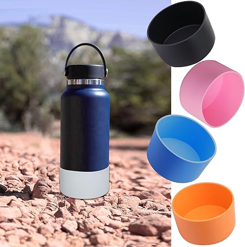 Miniatura 8 de TFAK 5 fundas de silicona para botella, protector inferior compatible con StanleyHydroflaskYETIIron FlaskSimple ModernVmini, 2.8-3 pulgadas de ancho