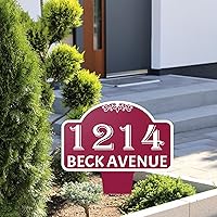 Vista 6 de Letrero personalizado para dirección de casa, placa personalizada de aluminio para dirección del hogar, placas de números de casa para jardín