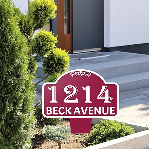 Miniatura 6 de Letrero personalizado para dirección de casa, placa de aluminio personalizada para dirección del hogar, placas de números de casa para jardín