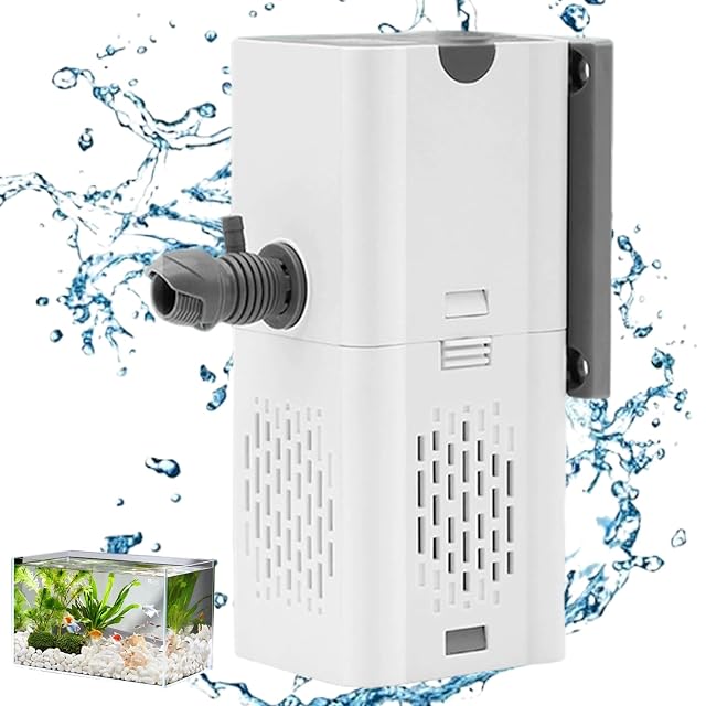 Foto 7 de 7 de Filtro interno de acuario, 3 en 1 500L/H Filtro de tanque de peces ultra silencioso con válvula reguladora…