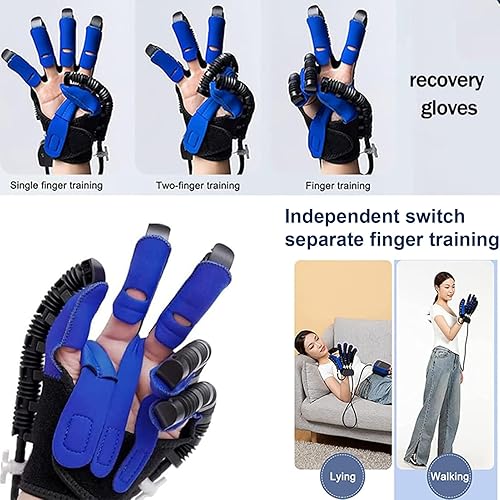 Miniatura 4 de Guantes de robot de rehabilitación de ambas manos, Equipo eléctrico de función de mano, Ortesis de dedo de férula de mano de golpe, Guantes de