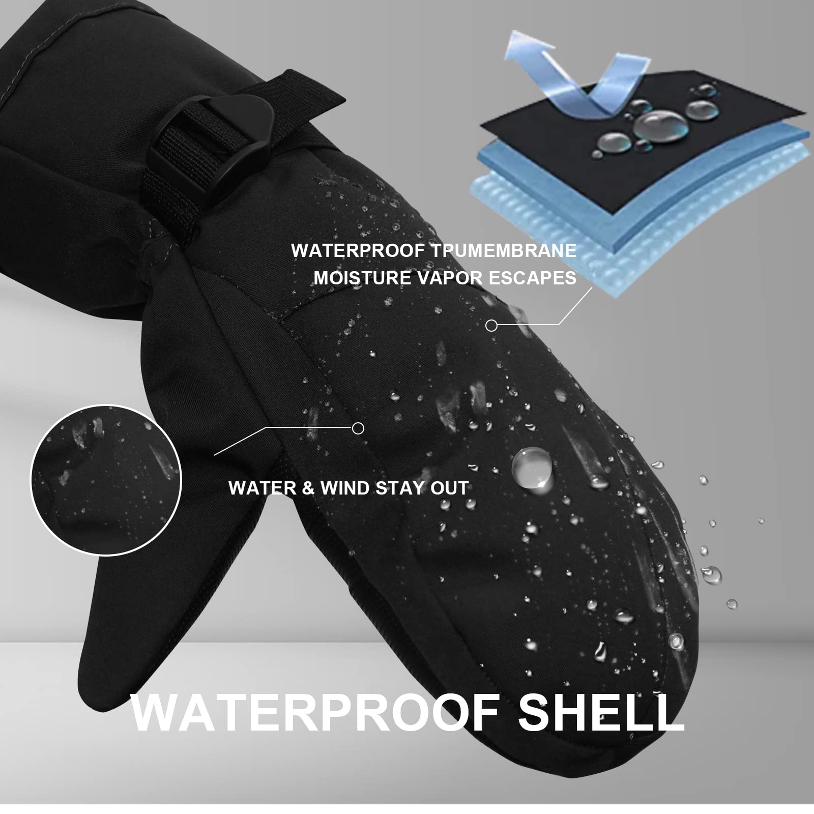 Snowboard Mittens Winter ONNAS Waterproof Ski Gloves - Thermal Winter  Snowboard Gloves For Men & Women, Grey Reflective Waterproof Thermal  Snowboard Gloves Men Women Reflective