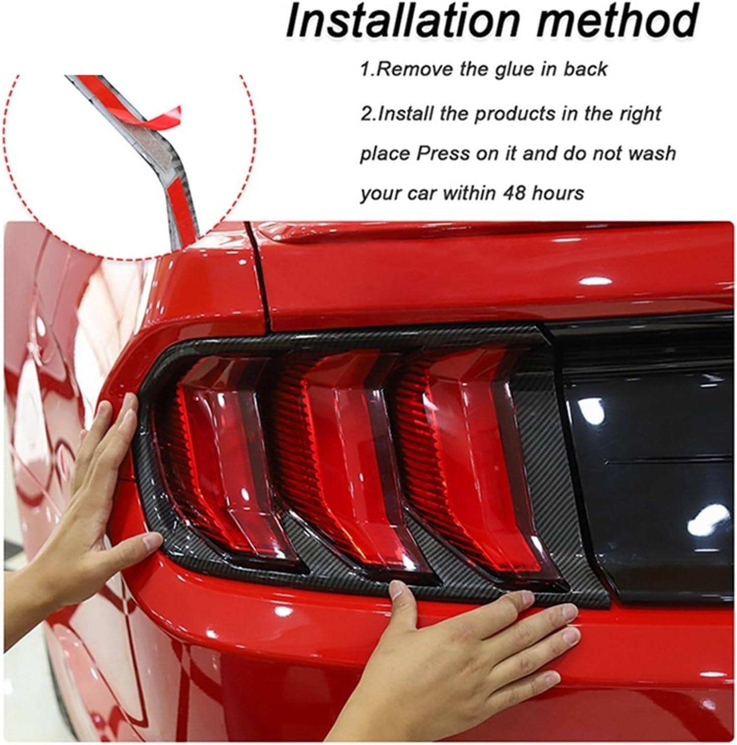 Car Rear Tail Light Lamp Decoration Cover Compatible For Ford Mustang 2018 2019 2020 2021 Up Taillight Cover Exterior Accessories