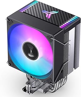 JONSBO CR1400 EVO Black Color Series 9cm CPU Cooler, H130mm, Air Tower Radiator, Silent heatsink, 4pin Automatic Light CPU Fan,4 Copper Heatpipes for AMD AM4/AM5 Intel LGA1700, 92mm RGB Fan, Black