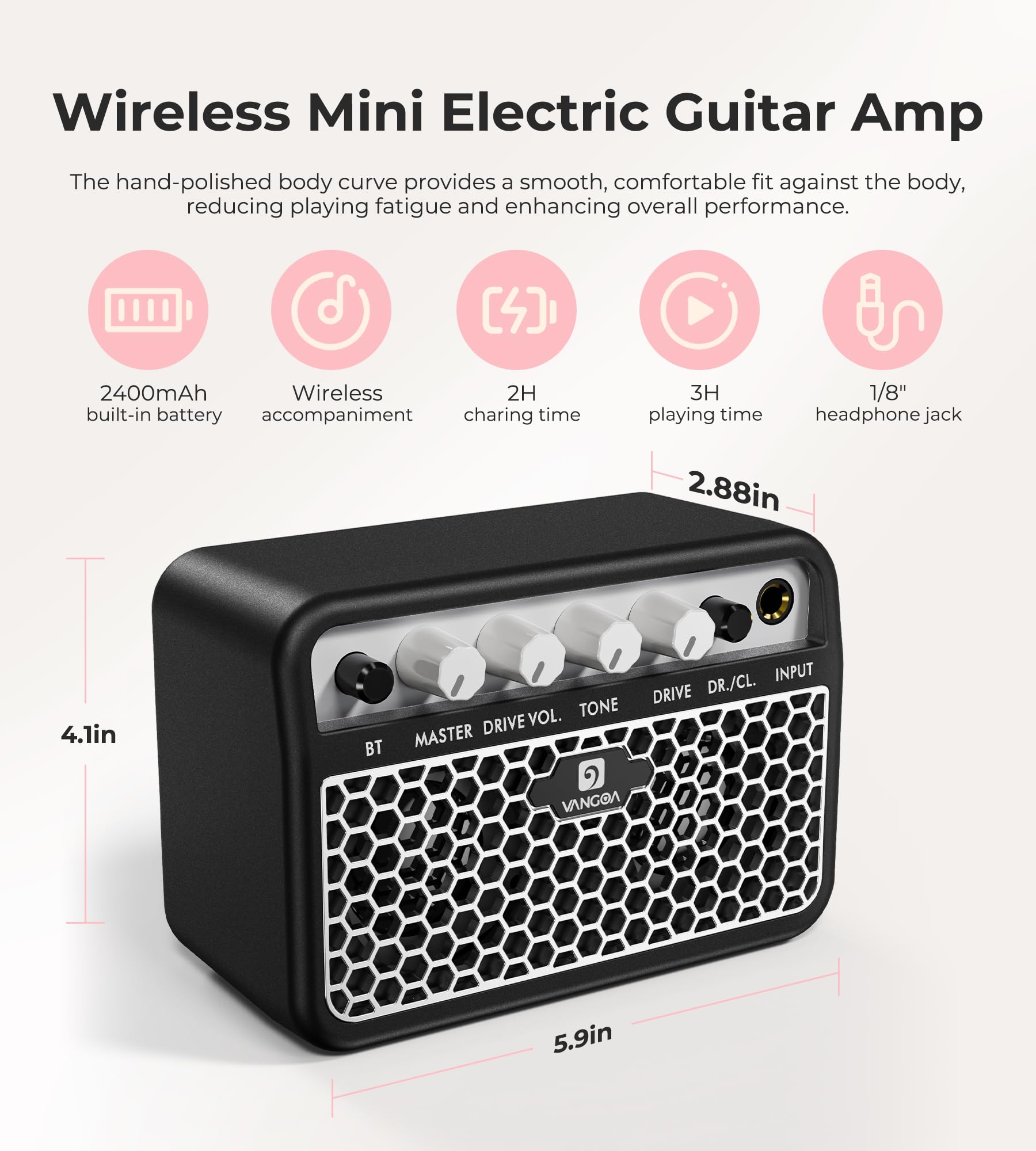 Vangoa 39 Inch Full Size Electric Guitar Beginner Kit Solid Body Pink SSS Pickups with Amp, Bag, Tremolo Bar, Strings, Tuner, Picks, Strap, Capo, Cable for Starter Girls Adults Teens