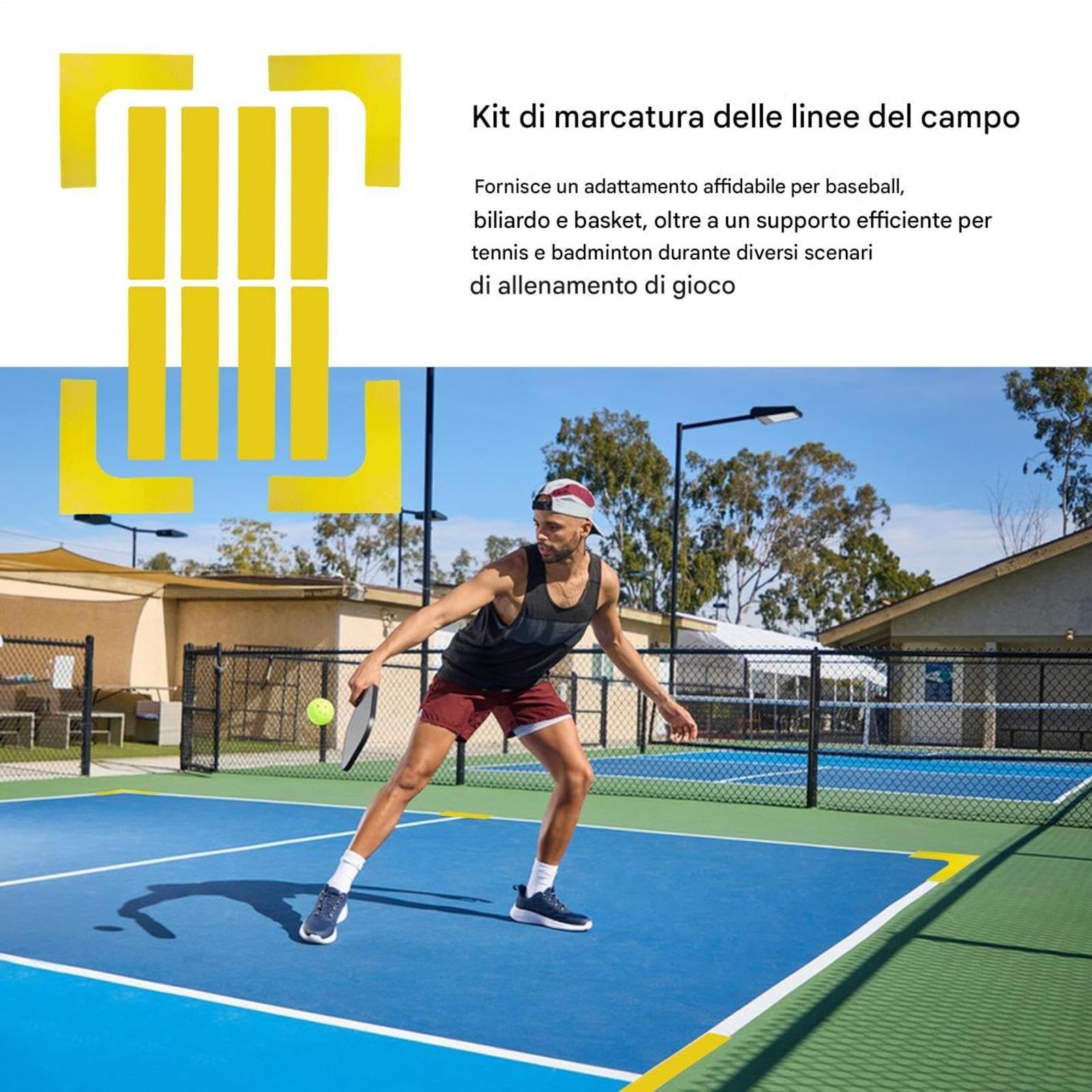 Generico Set Segnalinee Campo – Forma L 27,5x34cm | Marcatori Sportivi Mobili | Allenamento Antiscivolo Resistenti al per Tennis Badminton Volley Pickleball Attrezzatura