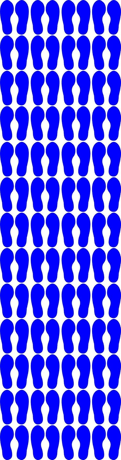 Social Distancing Temporary Floor Footprint Decals Peel And Stick - Pack of 100