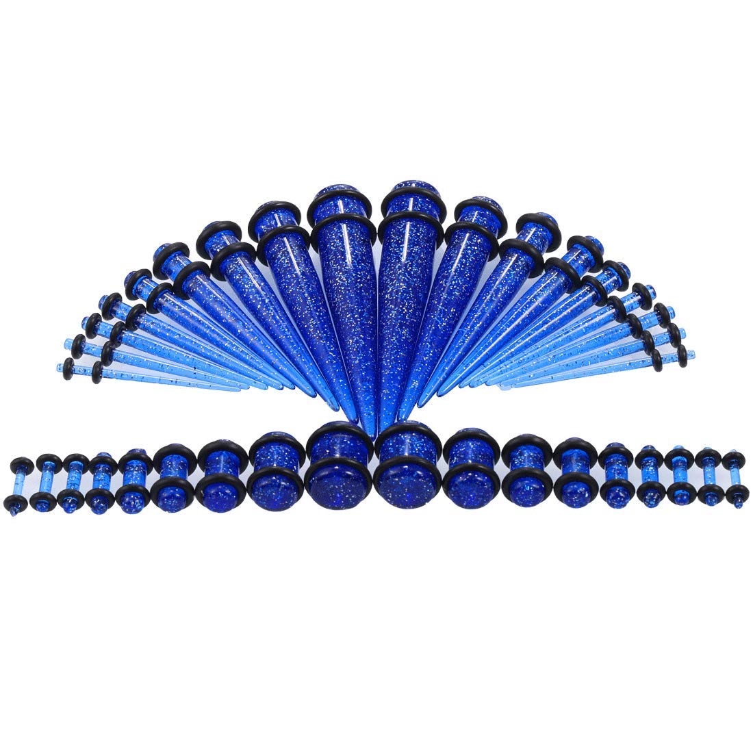 Huacan Ear Stretchers Kit 1.6mm-10mm - BOOM 36Pcs Flesh Tunnels Tapers Acrylic for Men/Women Body Piercing