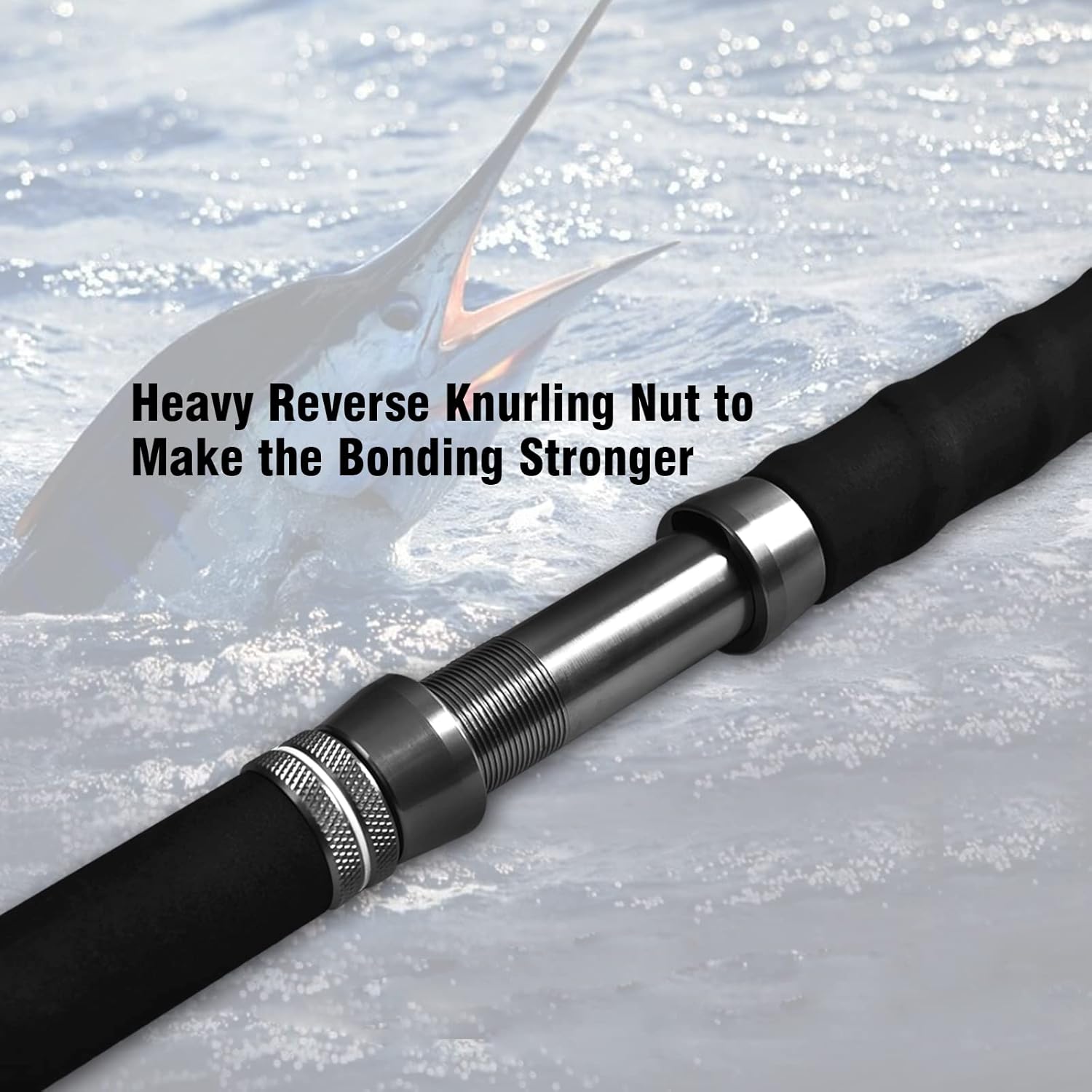 Fiblink 1-Piece/2-Piece Saltwater Offshore Heavy Trolling Rod Big Game Roller Rod Conventional Boat Fishing Pole with Roller Guides