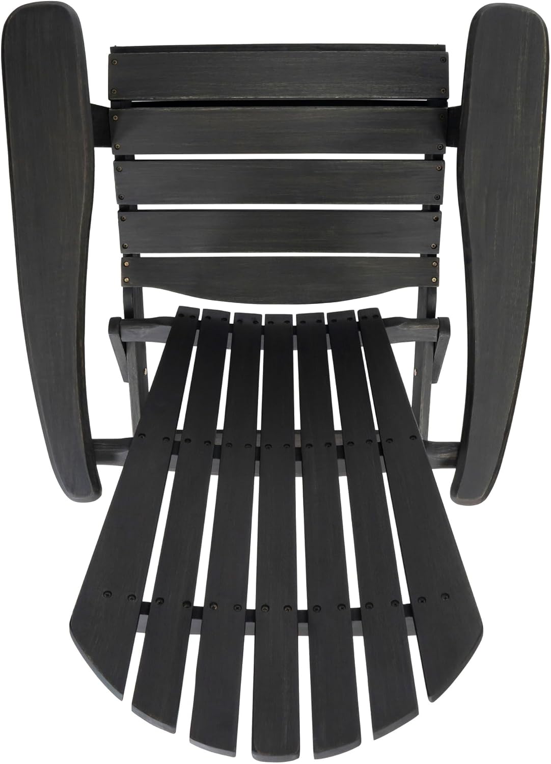 Outdoor Solid Timber Folding Chair for the Garden or Balcony, Featuring Wide armrests and Comfortable backrest(Dark Grey)