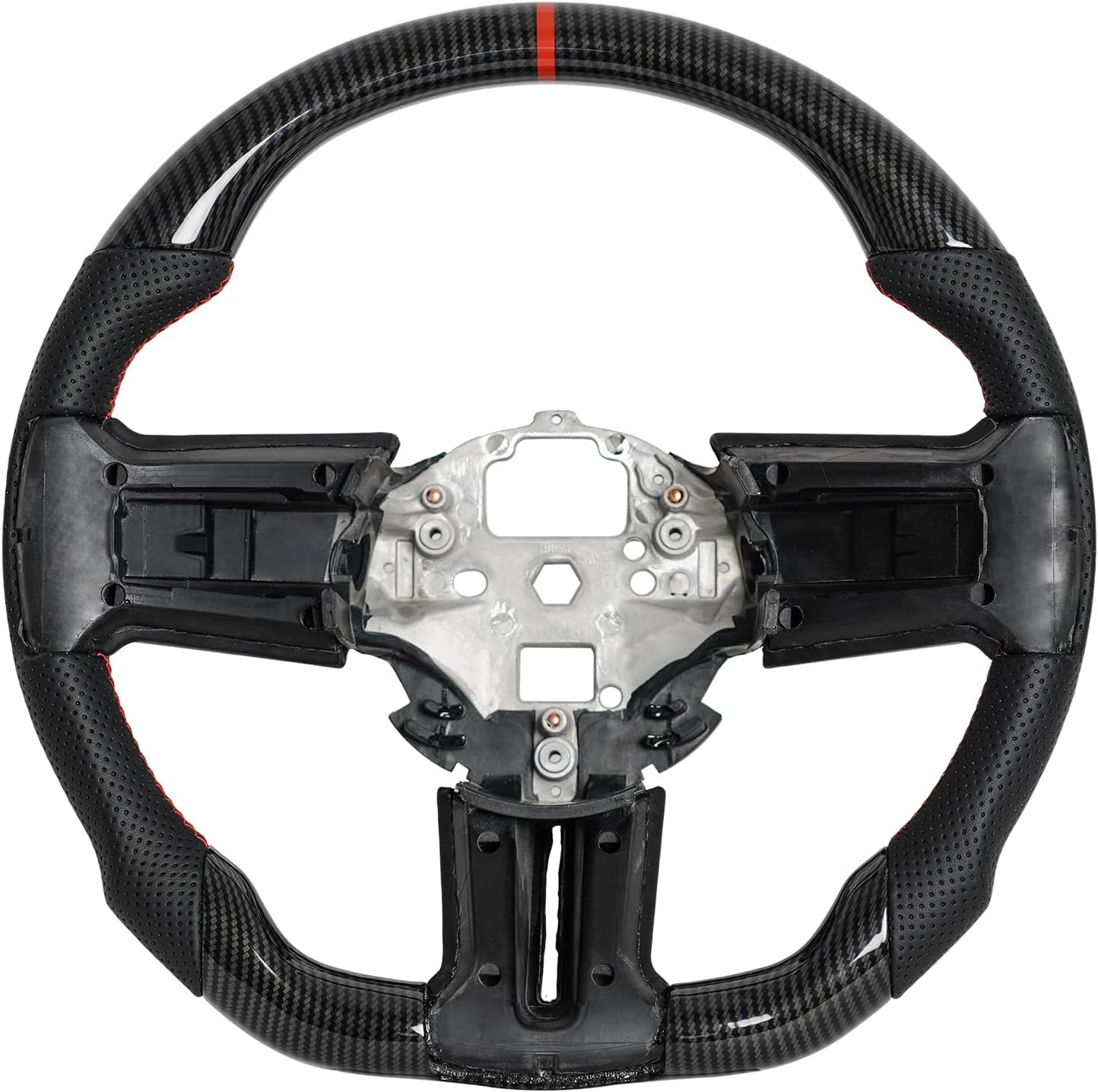 Preforated Leather Grip Hydro Dip Carbon Fiber Steering Wheel Fit For Mustang 2012-2014 GT500/V6/Boss 302/GT