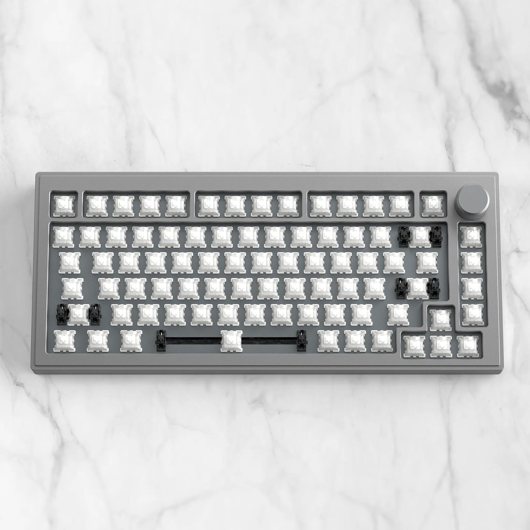 DrunkDeerA75 Rapid Trigger Mechanical Keyboard Aluminum Case TKL Magnetic Switch Compact 82Keys Wired RGB No Keycap,with Knob,Space Grey