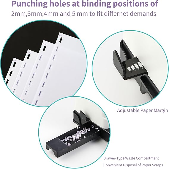 Binditek Binding Machine, 19-Hole, 450 Sheets, Comb Binder Machines with 100 PCS 1/2 Comb Spines, for Letter Size, A5 or Smaller Sizes