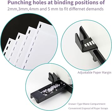 Binditek Binding Machine, 19-Hole, 450 Sheets, Comb Binder Machines with 100 PCS 1/2 Comb Spines, for Letter Size, A5 or Smaller Sizes